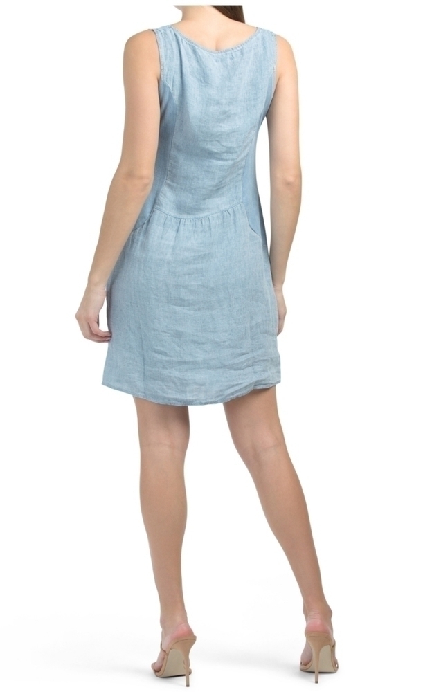 LINA Tomei Linen Embroidered Hem Dress - Picture 2 of 13